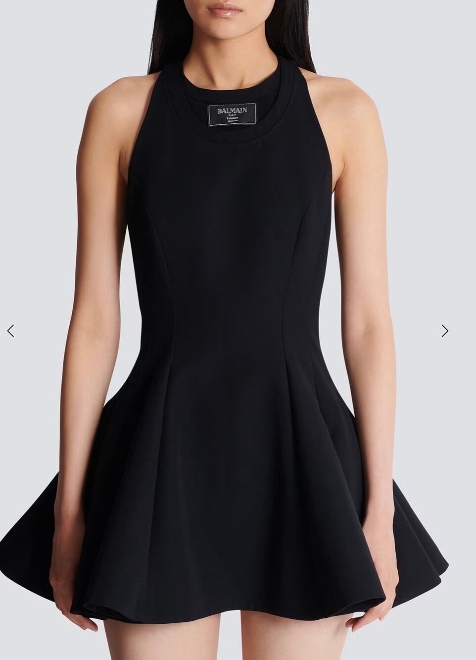Balmain Black Flared Pleated Mini Dress - Size XS (2)